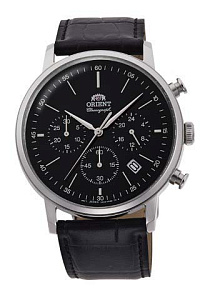 RA-KV0404B Orient часы кварц.классика муж.,кож.бр-т,50m,DATE,CHRONO(инст.EMAA20)(арт.RA-KV0404B10B)