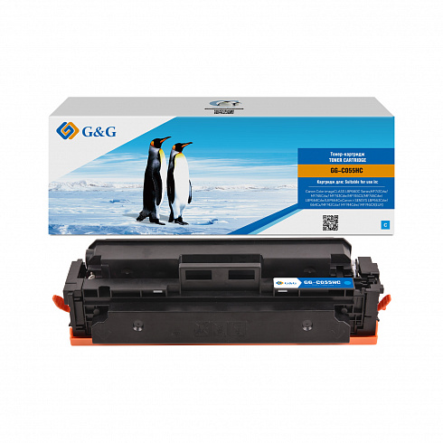 GG-C055HC G&G Тонер-картридж голубой для Canon  LBP660/663/664 MF741/742/743/744/745/746 (5900 стр)