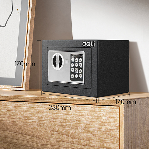 ET510 Deli сейф 170X170X230мм электронный/ключевой